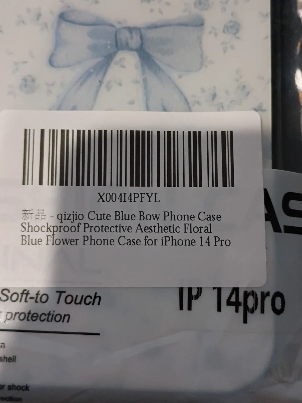 Floral Bow Blue and White Decorative iPhone Case For iPhone 14 Pro